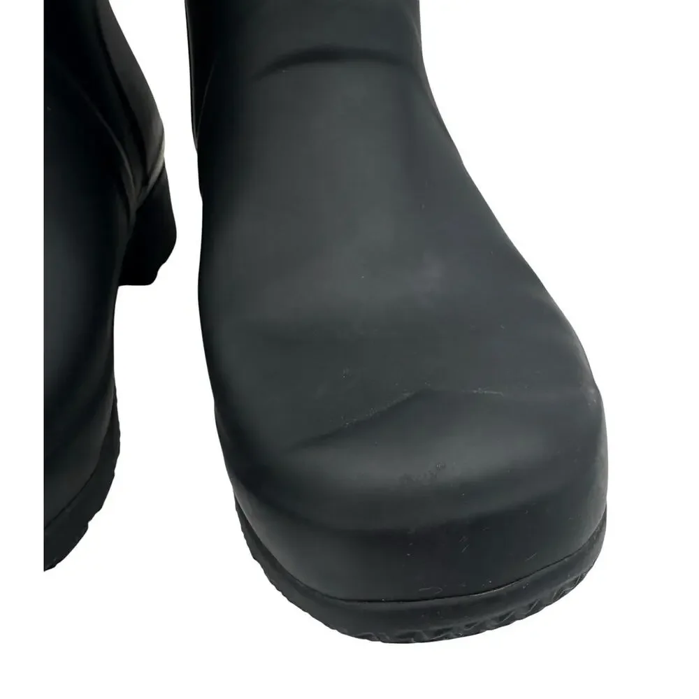 Hunter Original Tour Short Boot Womens Size 8 Black Packable Mid-Calf Rain Boots
